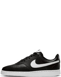 schwarze und weiße Leder niedrige Sneakers von Nike Sportswear