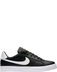 schwarze und weiße Leder niedrige Sneakers von Nike Sportswear