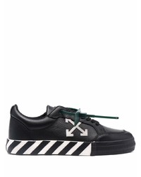 schwarze und weiße Leder niedrige Sneakers von Off-White