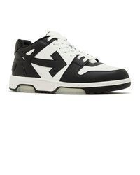 schwarze und weiße Leder niedrige Sneakers von Off-White