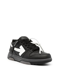 schwarze und weiße Leder niedrige Sneakers von Off-White