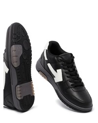 schwarze und weiße Leder niedrige Sneakers von Off-White