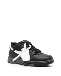 schwarze und weiße Leder niedrige Sneakers von Off-White