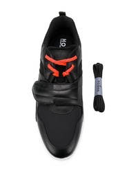 schwarze und weiße Leder niedrige Sneakers von Hogan