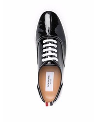 schwarze und weiße Leder niedrige Sneakers von Thom Browne