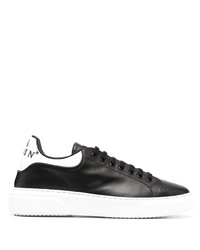 schwarze und weiße Leder niedrige Sneakers von Philipp Plein