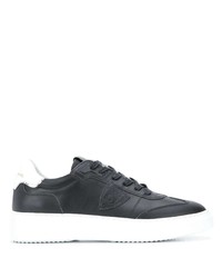 schwarze und weiße Leder niedrige Sneakers von Philippe Model Paris