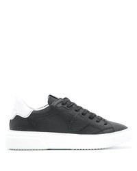 schwarze und weiße Leder niedrige Sneakers von Philippe Model Paris