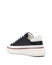 schwarze und weiße Leder niedrige Sneakers von Bally