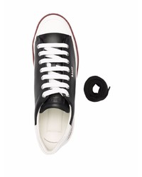 schwarze und weiße Leder niedrige Sneakers von Bally