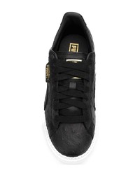 schwarze und weiße Leder niedrige Sneakers von Puma