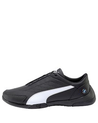 schwarze und weiße Leder niedrige Sneakers von Puma