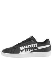 schwarze und weiße Leder niedrige Sneakers von Puma