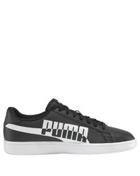 schwarze und weiße Leder niedrige Sneakers von Puma