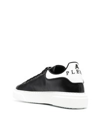 schwarze und weiße Leder niedrige Sneakers von Philipp Plein