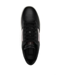 schwarze und weiße Leder niedrige Sneakers von Bally