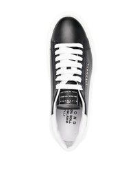 schwarze und weiße Leder niedrige Sneakers von John Richmond