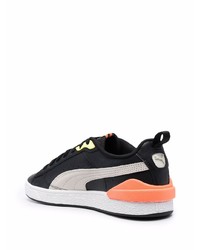 schwarze und weiße Leder niedrige Sneakers von Puma