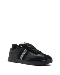 schwarze und weiße Leder niedrige Sneakers von VERSACE JEANS COUTURE