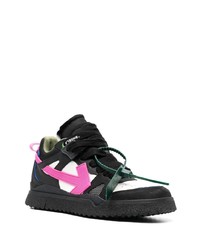 schwarze und weiße Leder niedrige Sneakers von Off-White