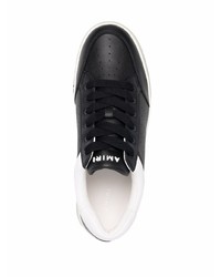 schwarze und weiße Leder niedrige Sneakers von Amiri