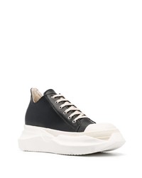 schwarze und weiße Leder niedrige Sneakers von Rick Owens DRKSHDW