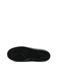 schwarze und weiße Leder niedrige Sneakers von adidas