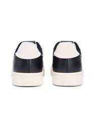 schwarze und weiße Leder niedrige Sneakers von Tommy Jeans