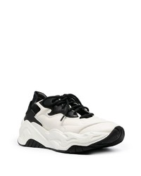 schwarze und weiße Leder niedrige Sneakers von Just Cavalli