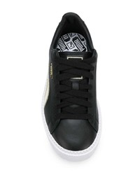 schwarze und weiße Leder niedrige Sneakers von Puma