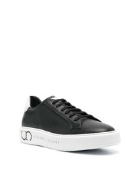 schwarze und weiße Leder niedrige Sneakers von Casadei