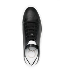 schwarze und weiße Leder niedrige Sneakers von Casadei