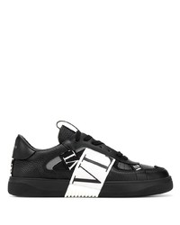 schwarze und weiße Leder niedrige Sneakers von Valentino Garavani