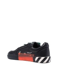 schwarze und weiße Leder niedrige Sneakers von Off-White