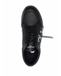 schwarze und weiße Leder niedrige Sneakers von Off-White