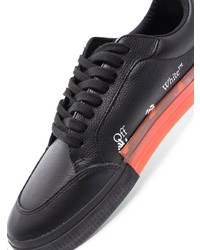 schwarze und weiße Leder niedrige Sneakers von Off-White