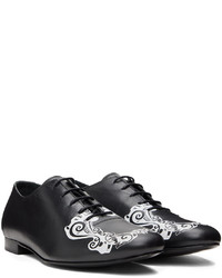 schwarze und weiße Leder Oxford Schuhe von Stefan Cooke