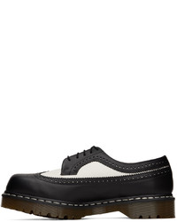 schwarze und weiße Leder Oxford Schuhe von Dr. Martens