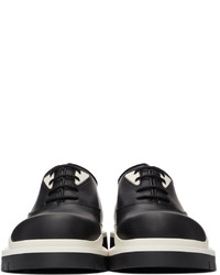 schwarze und weiße Leder Oxford Schuhe von Bottega Veneta