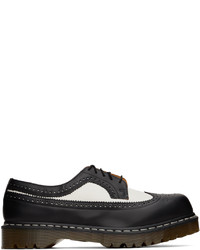 schwarze und weiße Leder Oxford Schuhe von Dr. Martens