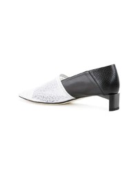 schwarze und weiße Leder Pumps von Loewe