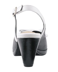 schwarze und weiße Leder Sandaletten von Andrea Conti