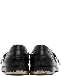schwarze und weiße Leder Slipper von Toga Virilis