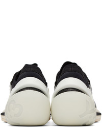 schwarze und weiße Leder Sportschuhe von Y-3
