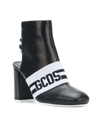 schwarze und weiße Leder Stiefeletten von Gcds