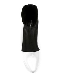 schwarze und weiße Leder Stiefeletten von Gloria Coelho