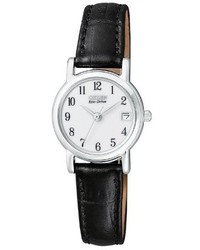 schwarze und weiße Leder Uhr