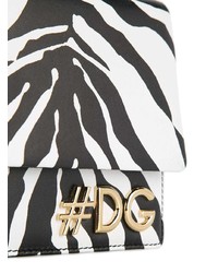schwarze und weiße Leder Umhängetasche von Dolce & Gabbana
