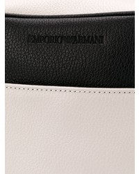 schwarze und weiße Leder Umhängetasche von Emporio Armani