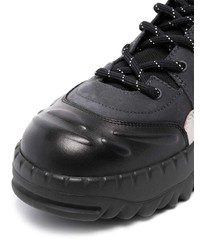 schwarze und weiße Lederarbeitsstiefel von Camper Lab